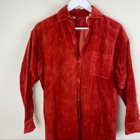 Vintage Suede Leather Shirt Jacket - Picture 2 of 8